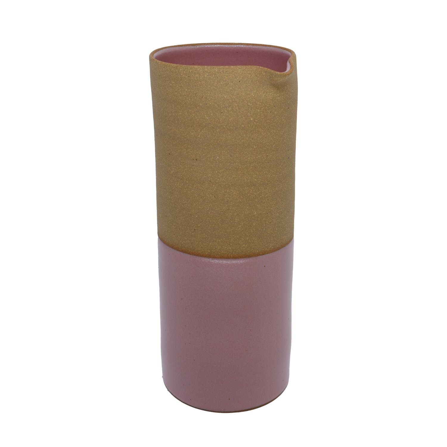 Jarra em Cerâmica Grande Luli Ateliê Rosa 8,5 x 22 cm