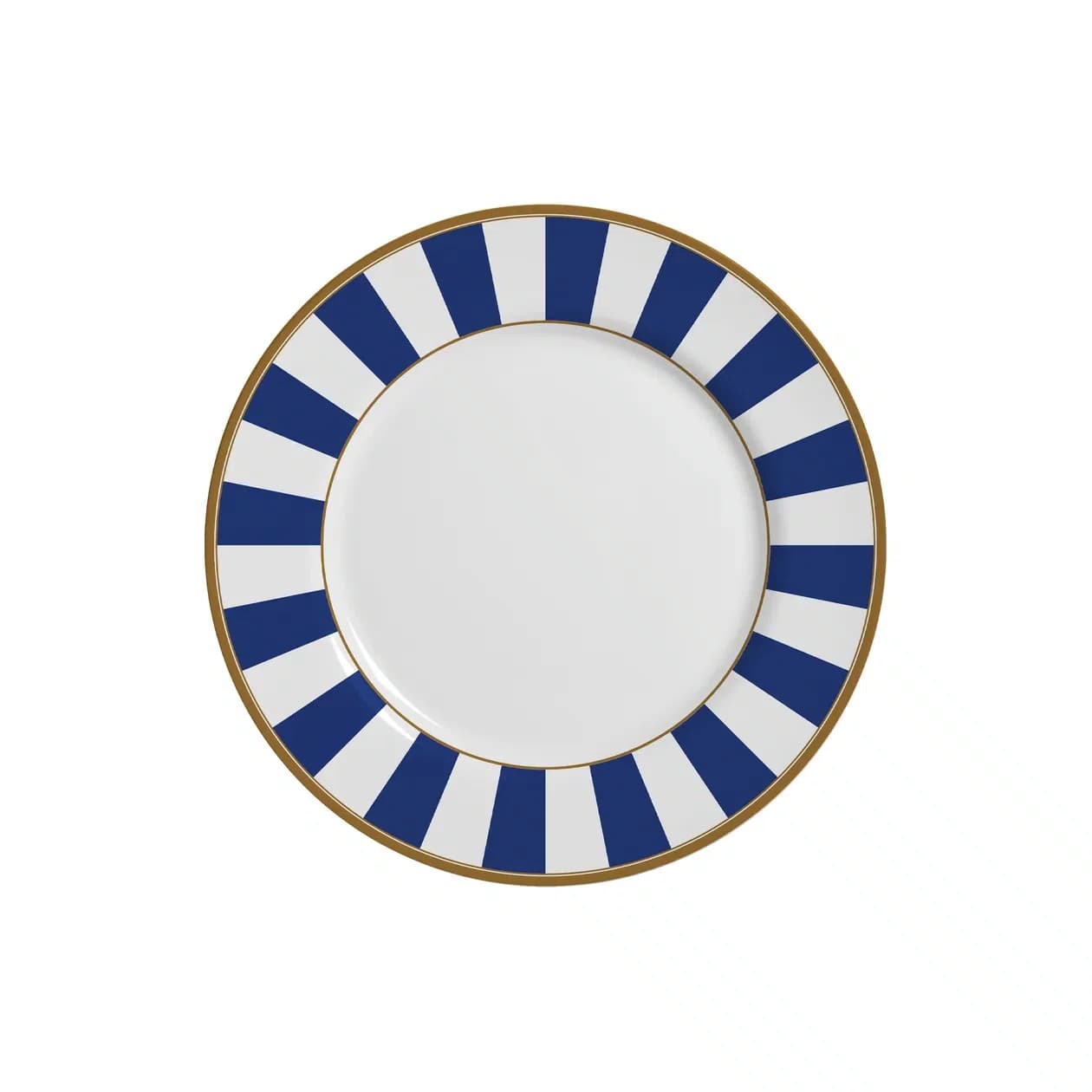 Jogo 06 Pratos De Sobremesa Stripe Azul Alleanza Cerâmica 21 cm