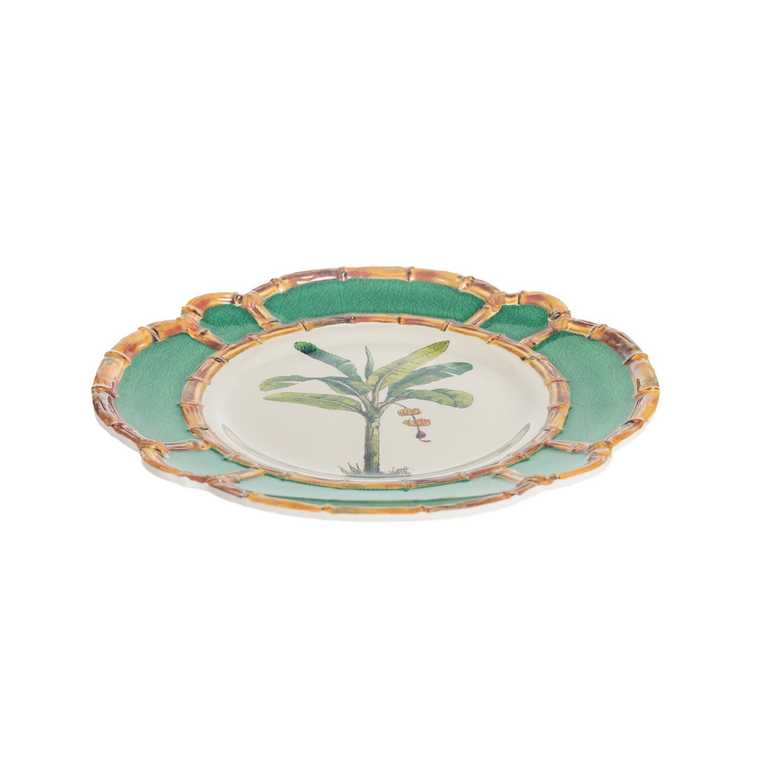 Jogo 6 Pratos em Melamina Bambu Verde 22 cm