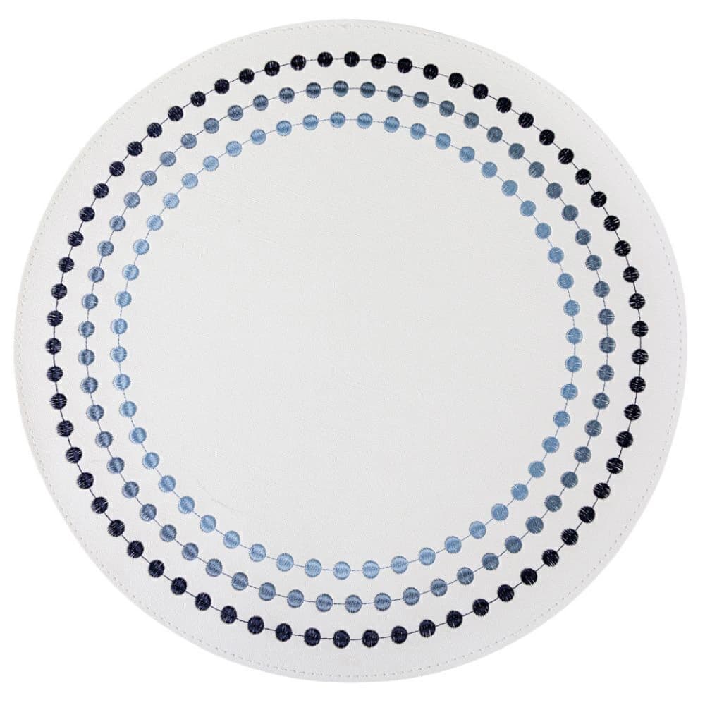 Jogo Americano de Couro Ecológico Auguri Casa Punti Azul 40cm 4pçs