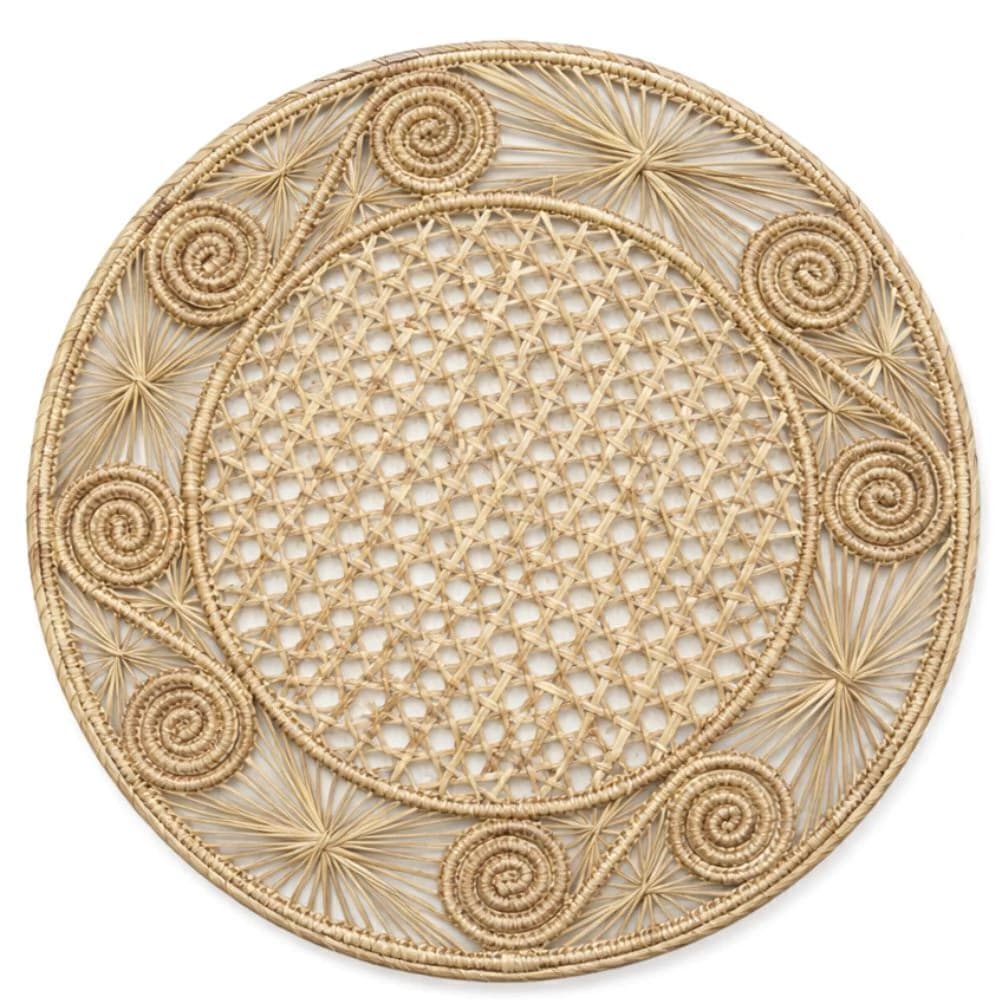 Jogo Americano de Palha Colombiana Caracol Natural 34cm