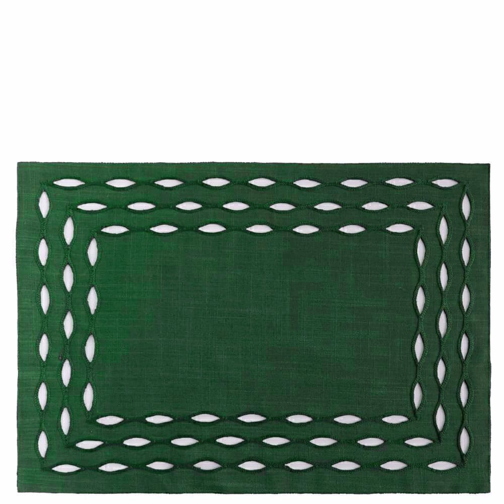 Jogo Americano de Poli-linho Auguri Casa Olea Verde 35x50cm 4pçs