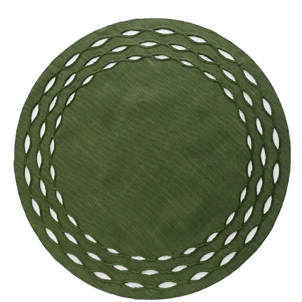 Jogo Americano de Poli-linho Auguri Casa Olea Verde 40cm 4pçs