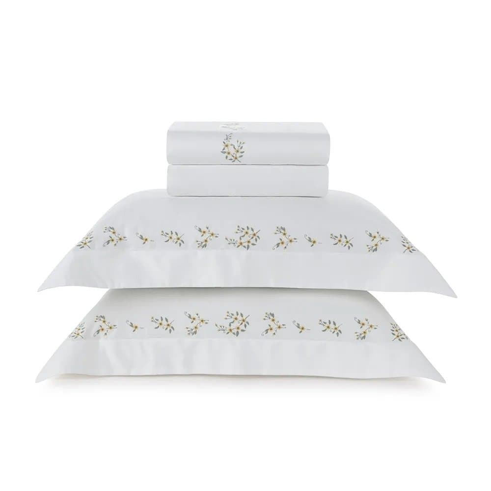 Jogo Cama Super King Zagara 300 Fios Trussardi Branco 280cm x 280cm