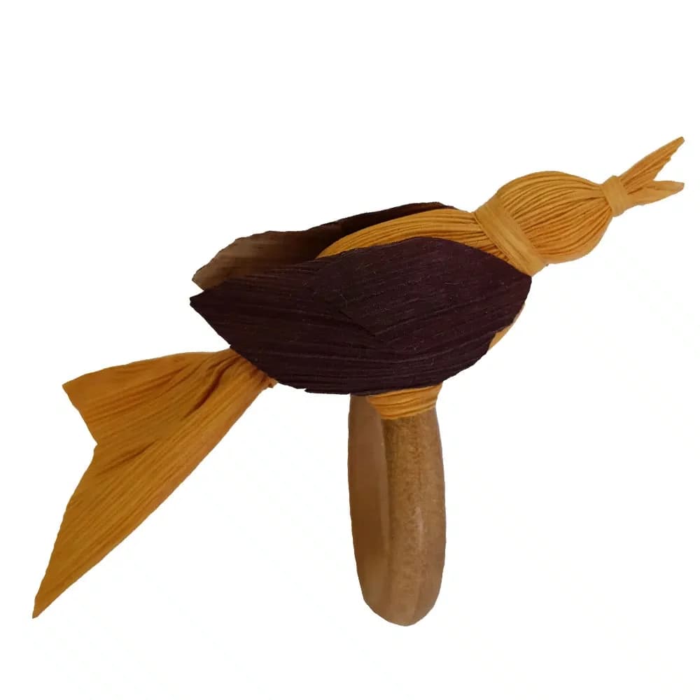 Jogo De 4 Anéis De Guardanapo Pássaro Palha Mostarda Auguri Casa