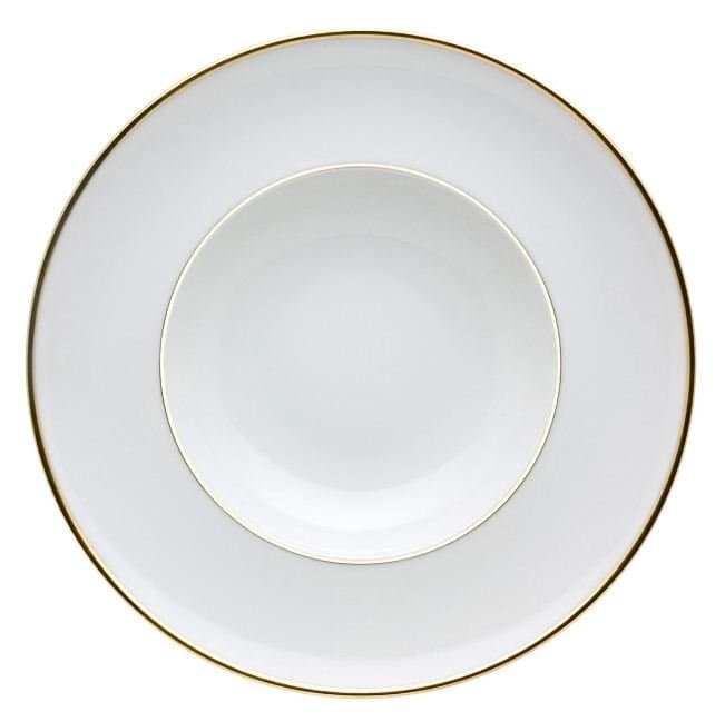 Jogo de 4 Pratos Fundos Rocco Vista Alegre Branco e Ouro 25,2 cm