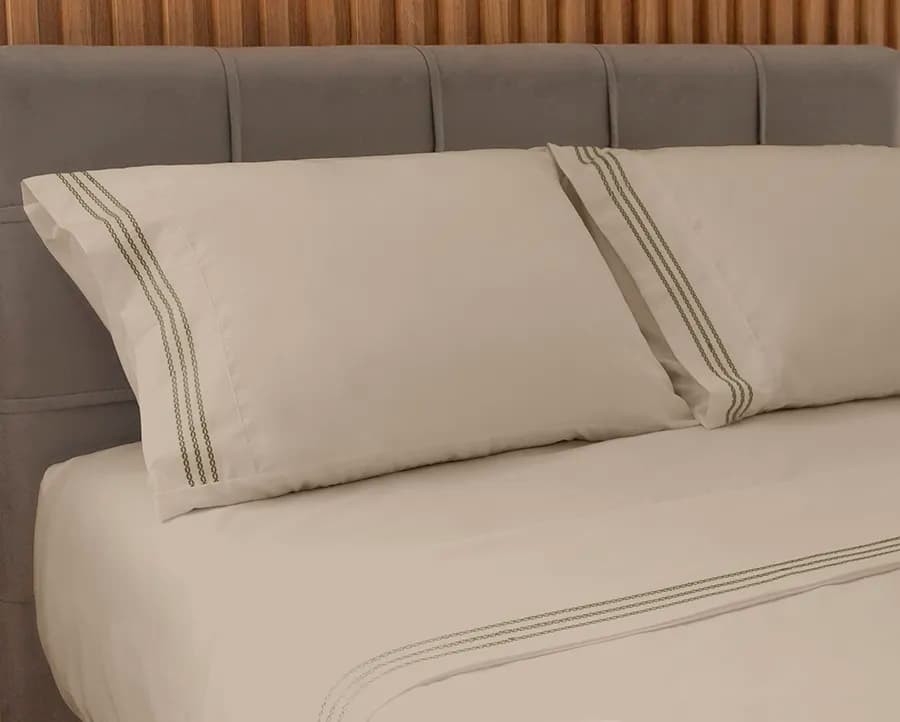 Jogo de Cama Bordado Elos Queen - Camesa