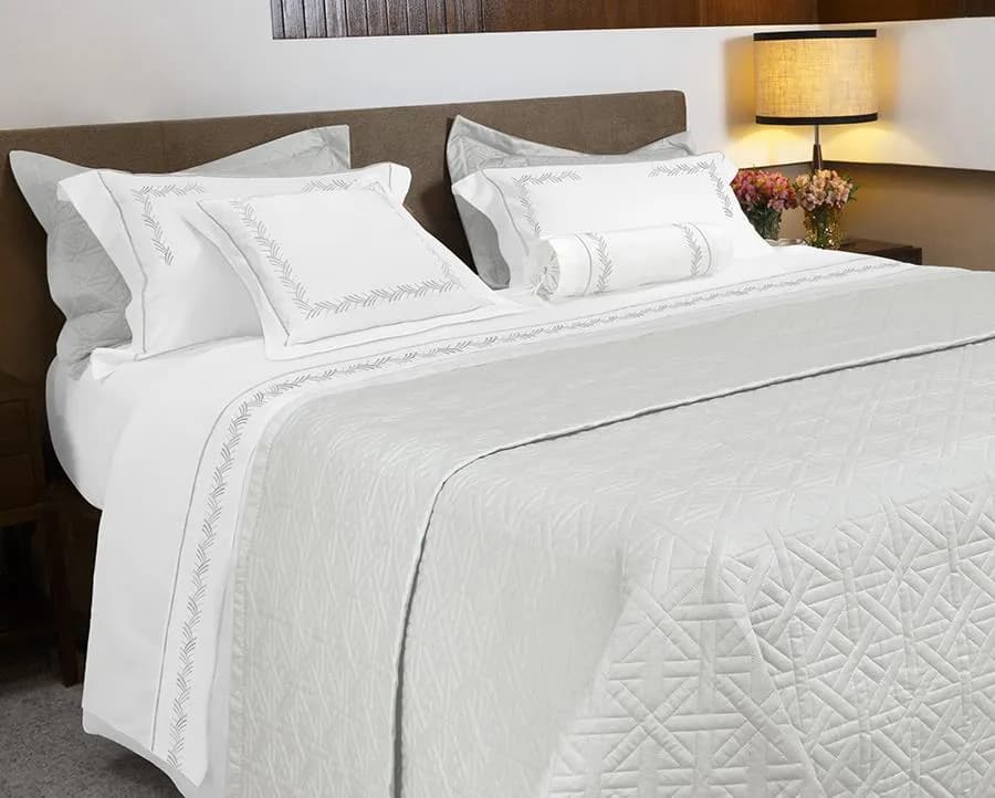 Jogo de Cama Bordado Samuel Cirnansck King - Percal 250 Fios - Wave