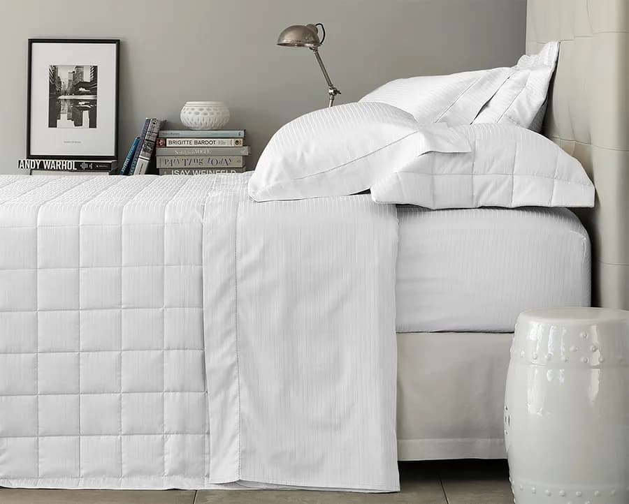 Jogo de Cama Buddemeyer Damask Stripes Queen - Cetim 300 Fios