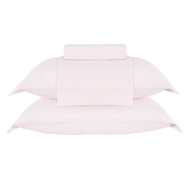 Jogo de Cama Casal King Size Algodão 150 Fios Rosa Buddemeyer