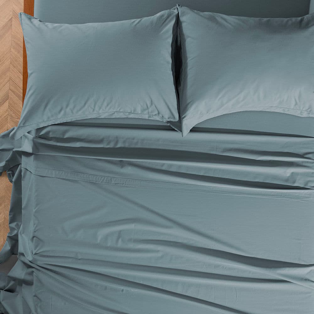 Jogo de Cama King 200 Fios 100% Algodão Ivy Anoitecer Azul