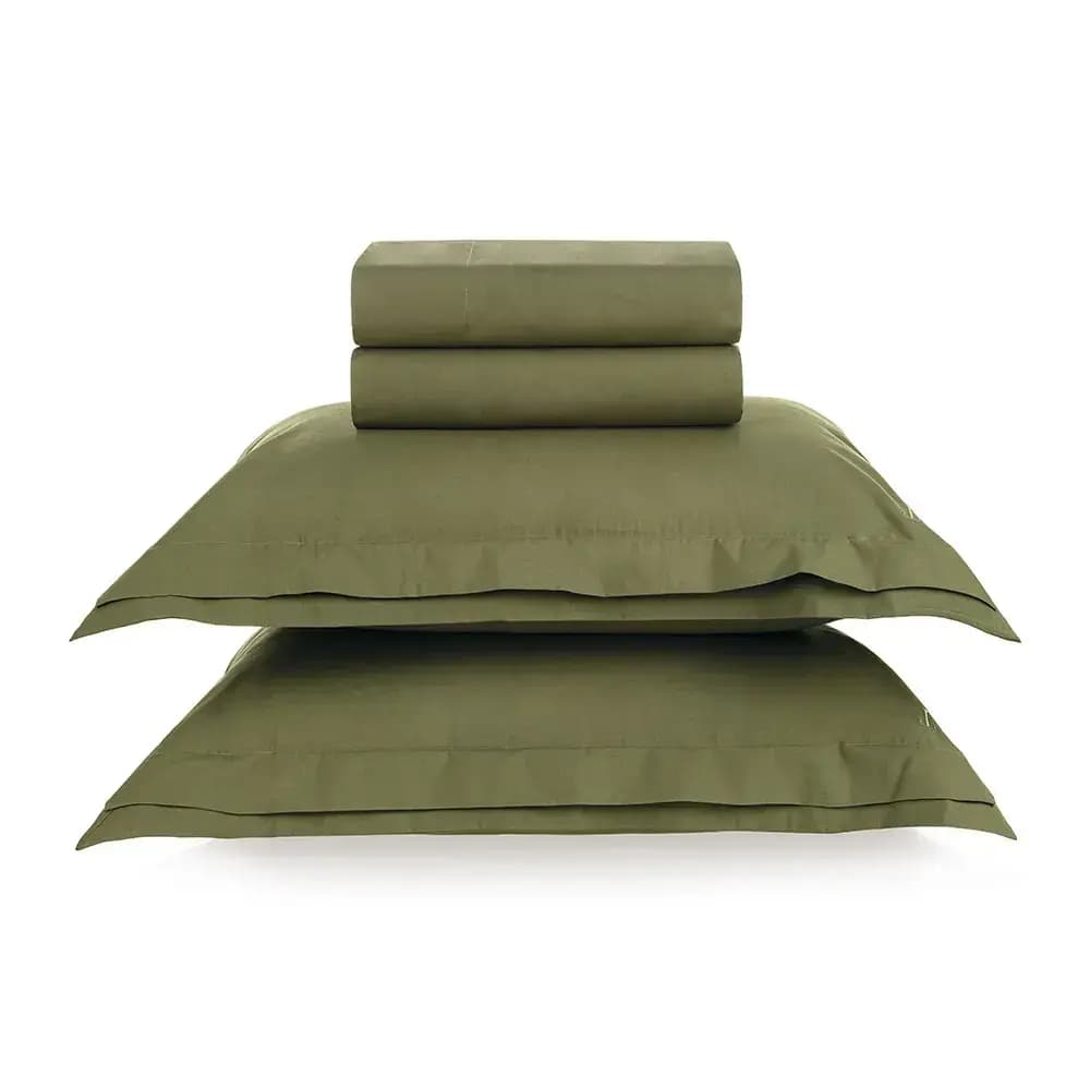Jogo de Cama King Novoli 200 Fios Verde Oliva Trussardi — King