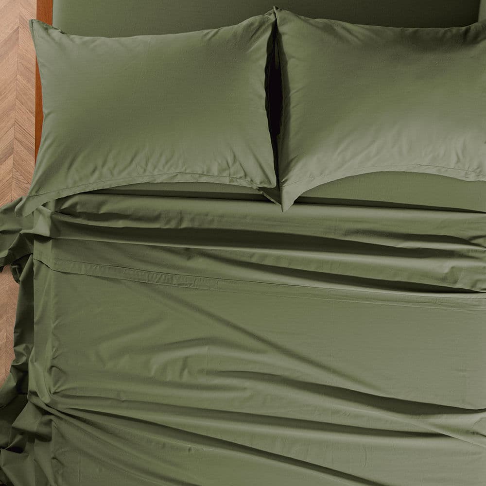 Jogo de Cama Solteiro 200 Fios 100% Algodão Ivy Verde Campo
