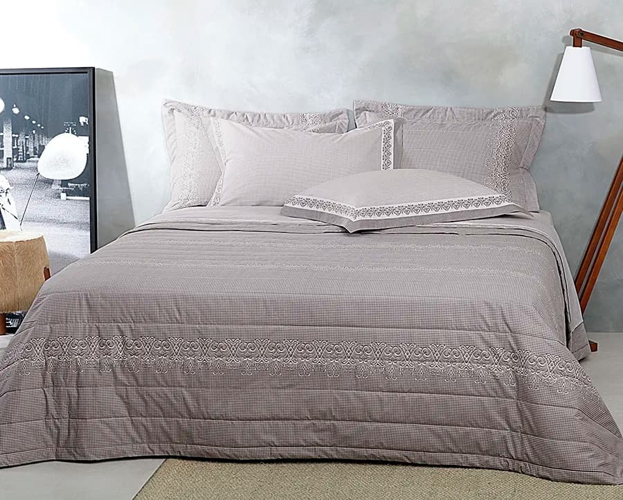 Jogo de Cama Vichy Casal - Percal 200 Fios - Buddemeyer