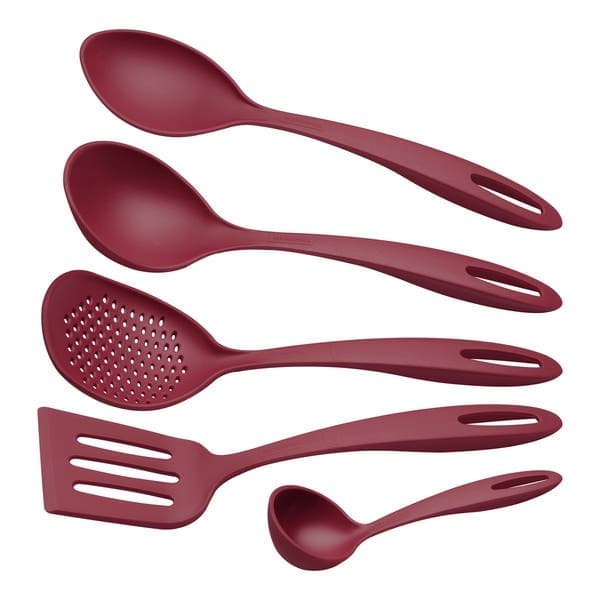 Jogo de Utensílios Tramontina Ability em Nylon Vermelho 5 Peças