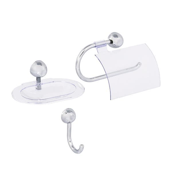Kit Acessórios de Parede 3 peças JKSC3 Samba Cromado Japi