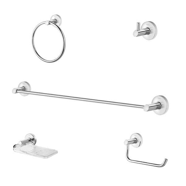 Kit Acessórios de Parede 5 Peças em Metal Cromado Hope Docol