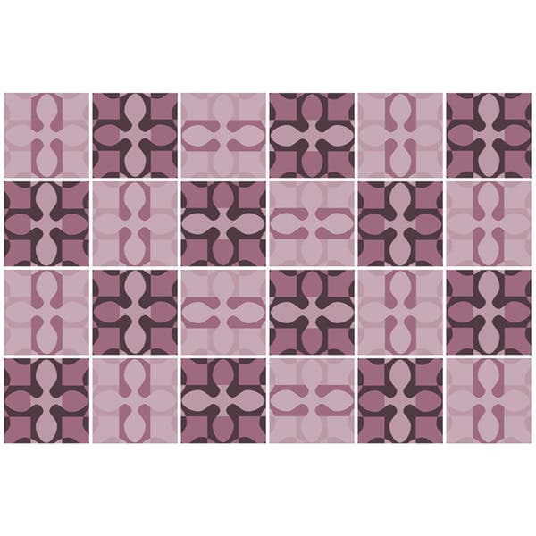 Kit Adesivo de Azulejo Jasmine Rosa 15x15cm 24 peças Inspire