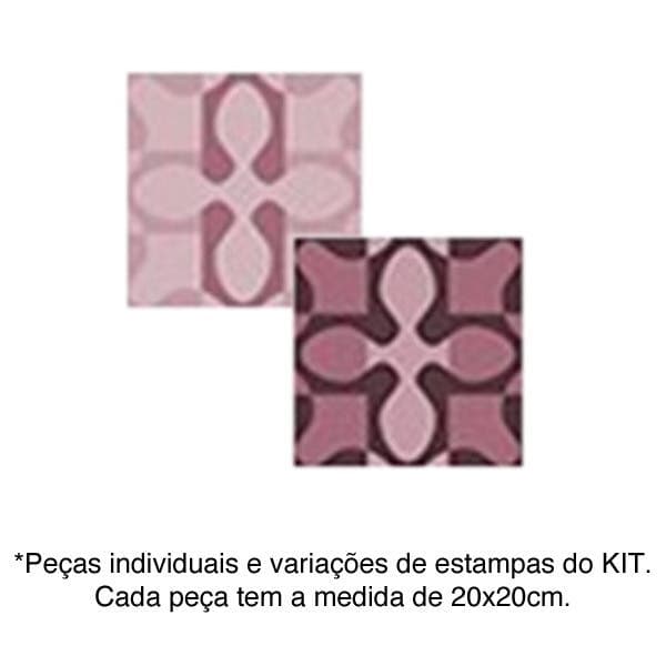 Kit Adesivo de Azulejo Jasmine Rosa 20x20cm 24 peças Inspire