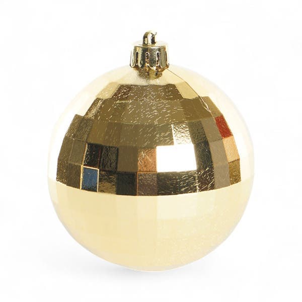 Kit Adorno De Natal Plástico Dourado Cromus 8x8cm 6 Unidades