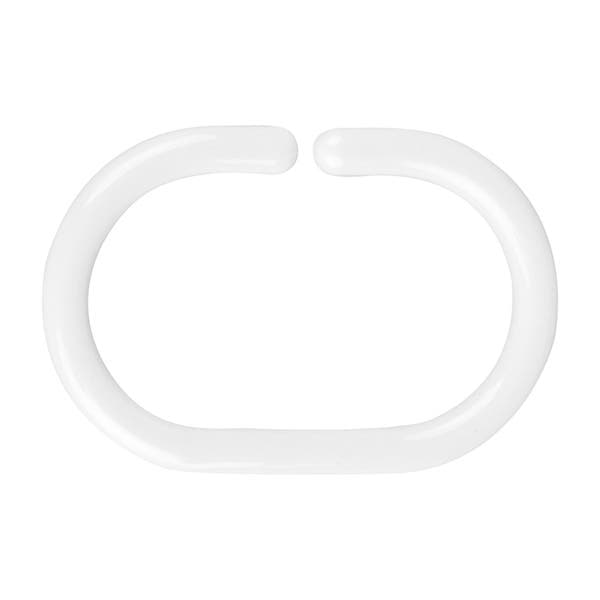 Kit Argolas para Cortina de Banheiro Branco Sensea