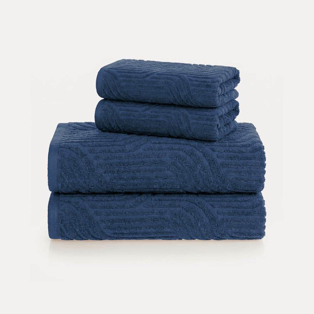 Kit Banho e Rosto 4 Peças 100% Algodão Softmax Nero Cobalto