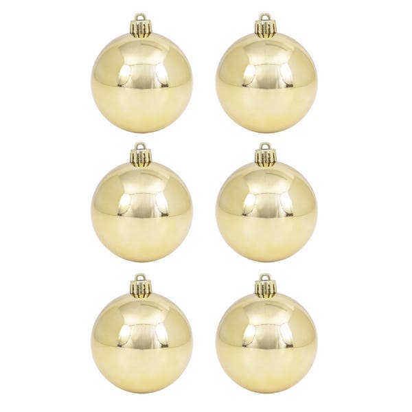 Kit Bola de Natal Dourada Perolada 8cm 6 Peças Cromus