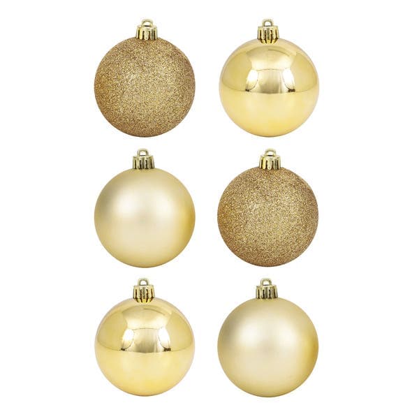 Kit Bola de Natal Dourada Tubo 6cm 6 Peças Cromus