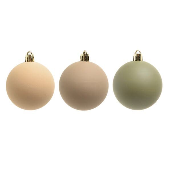 Kit Bola de Natal para Árvore Plástico Marrom Mocha 8x8x8cm Cromus