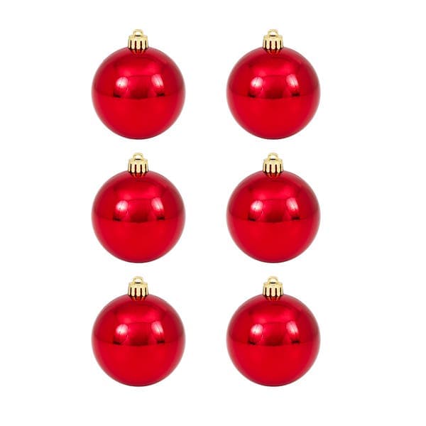Kit Bola de Natal Vermelha Perolada 5cm 6 Peças Cromus