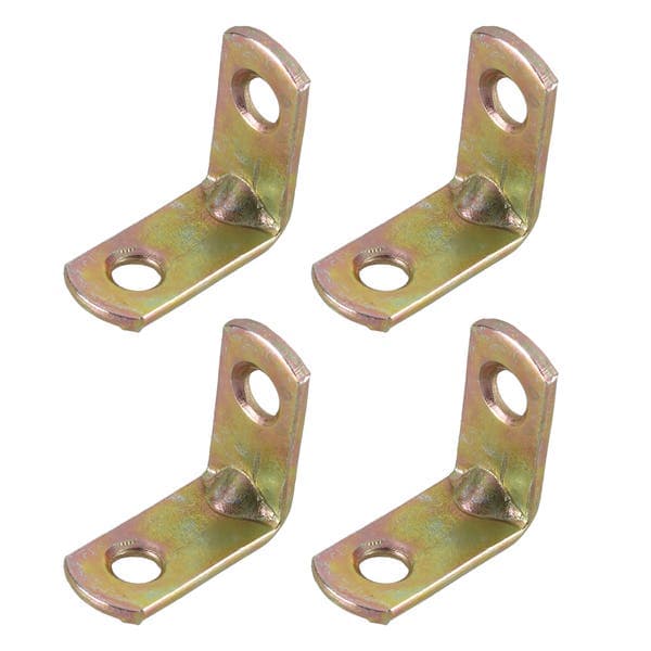 Kit Cantoneira Abas Iguais Aço 25x25mm Dourado 4 peças Zamar