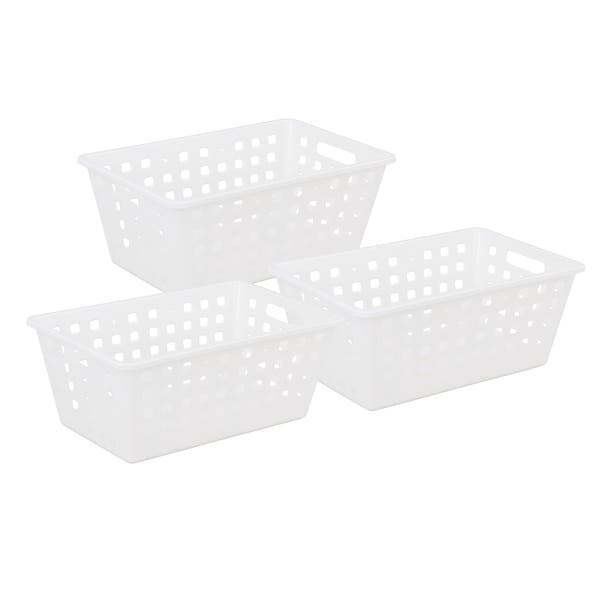 Kit Cesto Organizador Plástico Branco 13,5x21,4 cm Dasplast