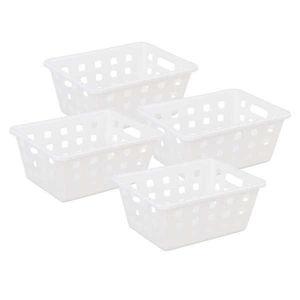 Kit Cesto Organizador Plástico Branco Square 10x14 cm Dasplast