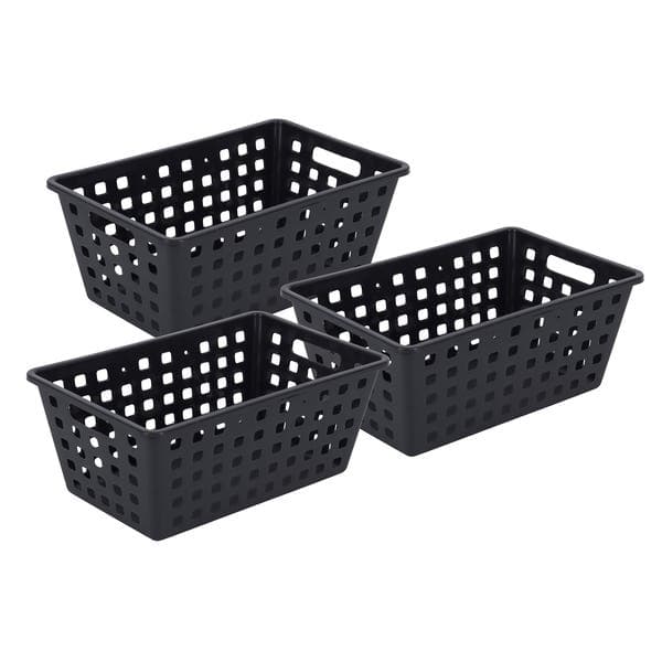 Kit Cesto Organizador Plástico Preto 13,5x21,4 cm Dasplast
