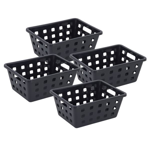 Kit Cesto Organizador Plástico Preto Square 10x14 cm Dasplast