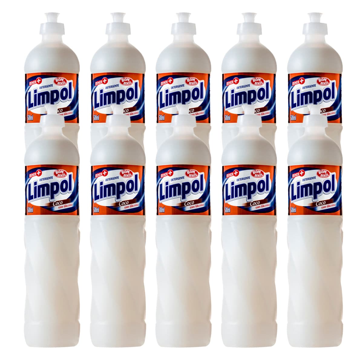 Kit Com 10 Lava-louças Limpol Líquido Coco 500mL - Bombril