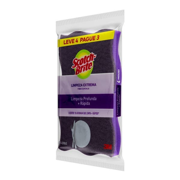 Kit com 4 Esponja Scotch Brite Extrema