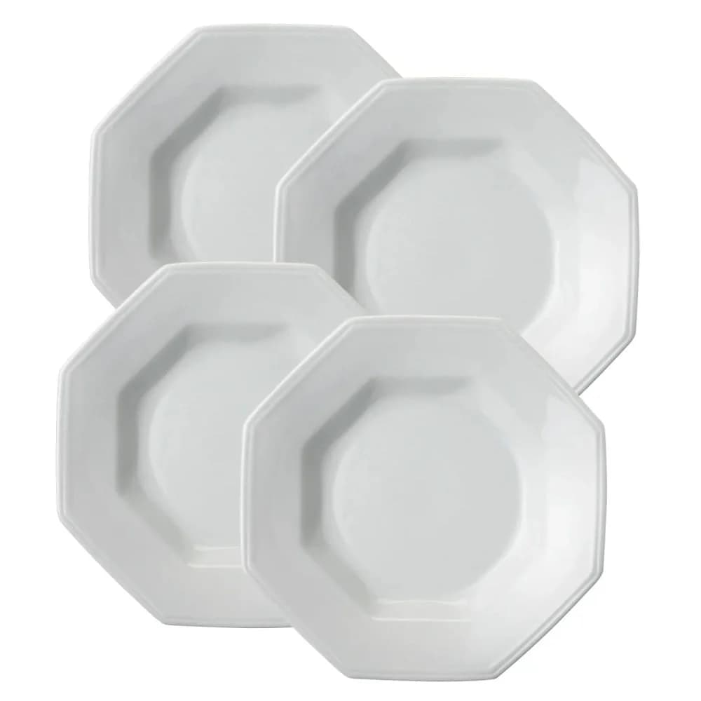 Kit Com 4 Pratos — Fundo 24cm Prisma Branco - Schmidt