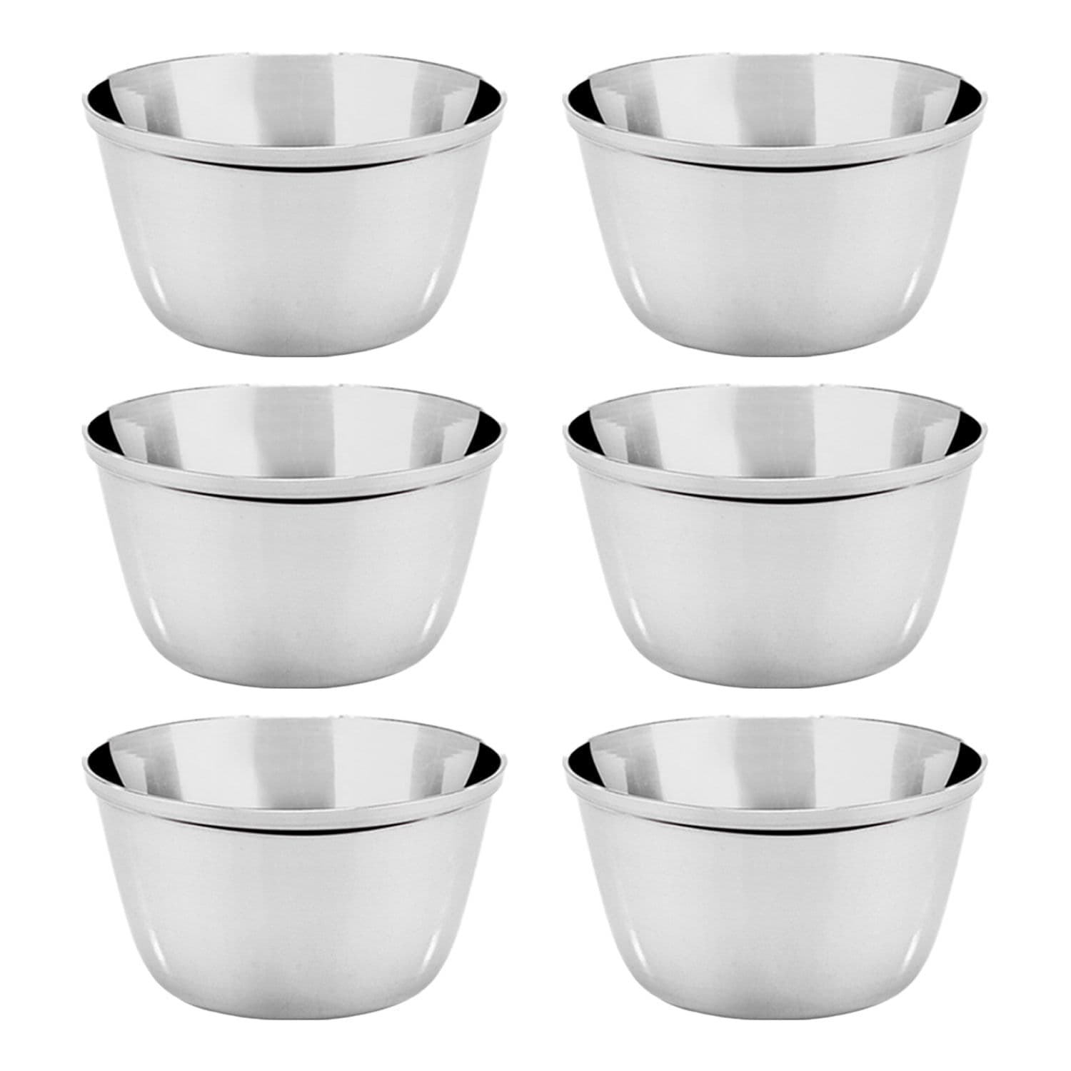 Kit Com 6 Ramekin 6,5cm 90mL Inox - Marcamix