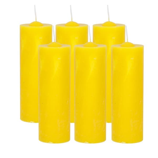 Kit com 6 Velas Citronela Amarela 5x15