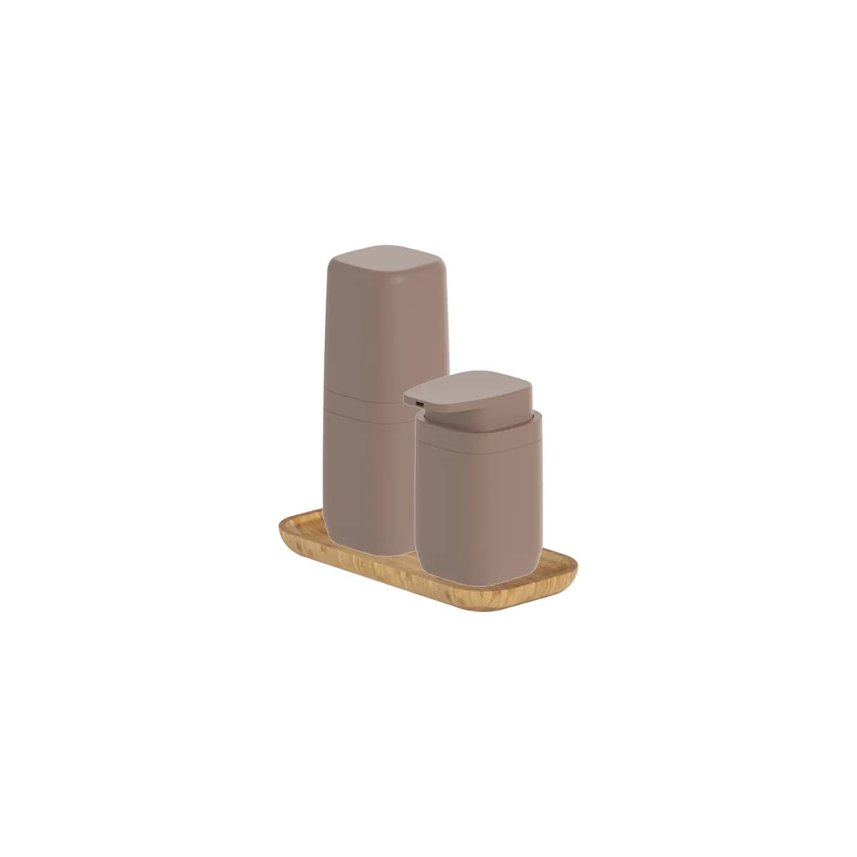 Kit de Acessórios de Bancada Ou 3 Unidades Linha Aura — Marrom Amêndoa