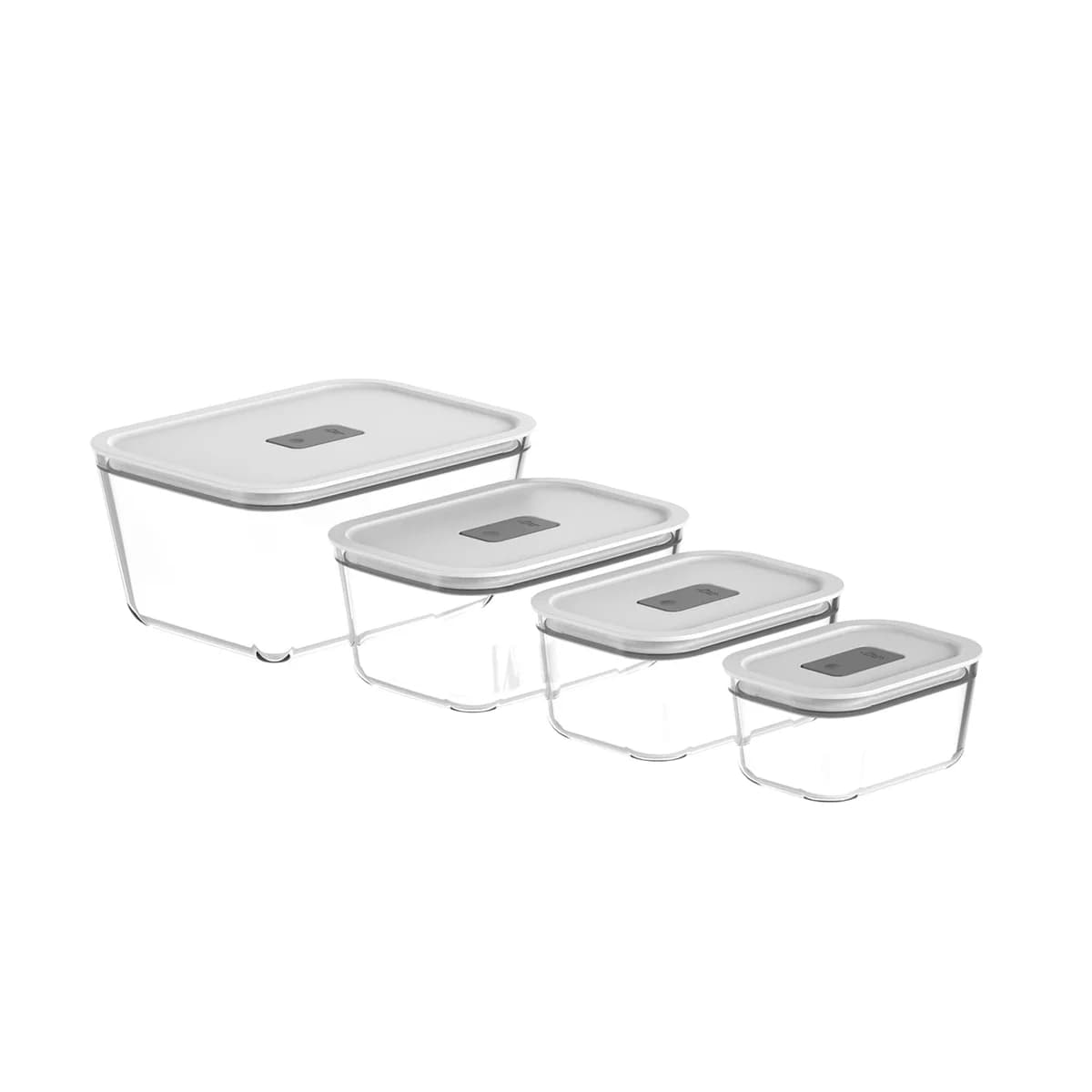 Kit de Potes de Vidro Hermético Ou 4 Peças Fresh Lock — Branco
