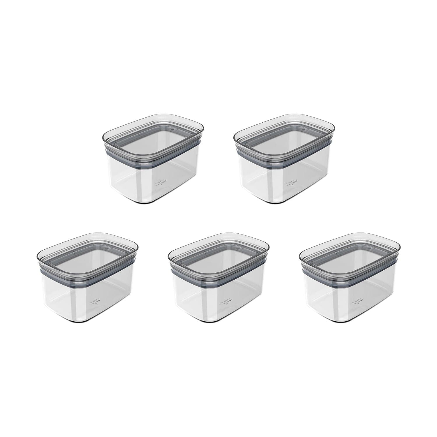 Kit de Potes Herméticos Retangular Ou 5 Unidades 650ml Linha Block