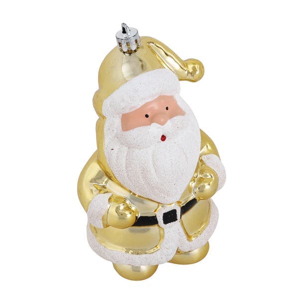 Kit Enfeite Adorno Noel Plástico Ouro Velho 13x8x4cm Cromus 2 Peças