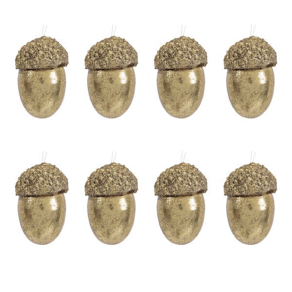 Kit Enfeite Adorno Noz Plástico Ouro Velho 8x6x6cm Cromus 8 Peças
