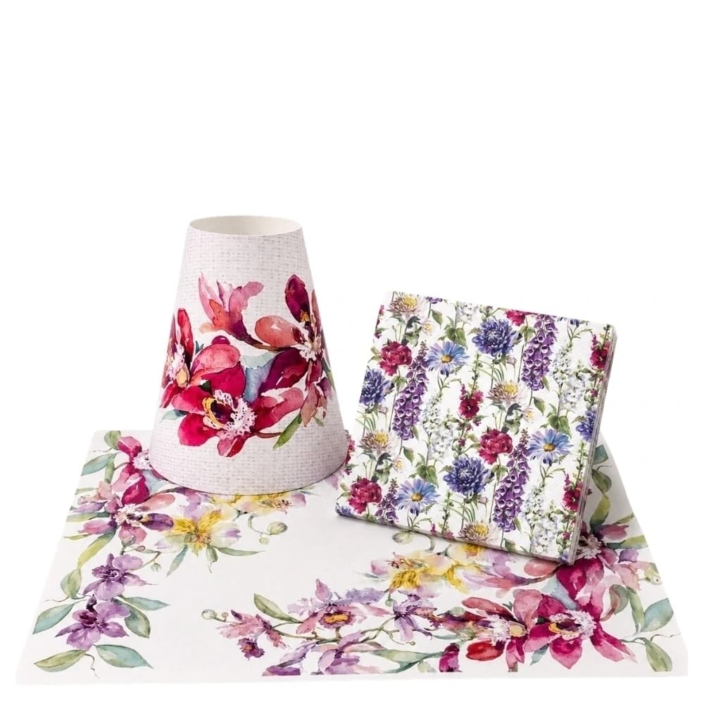 Kit Mesa Posta Floral 12 Lugares