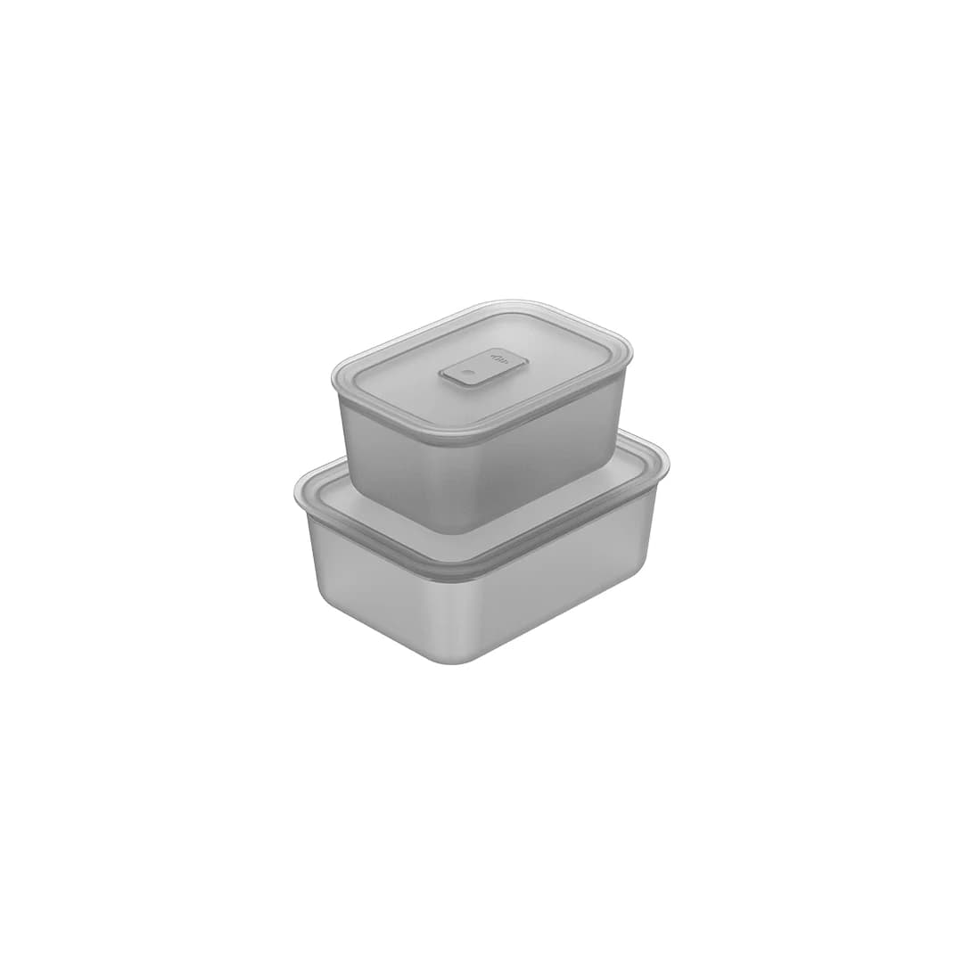 Kit Potes Herméticos Para Marmita 2 Peças Linha Move Lock — Natural