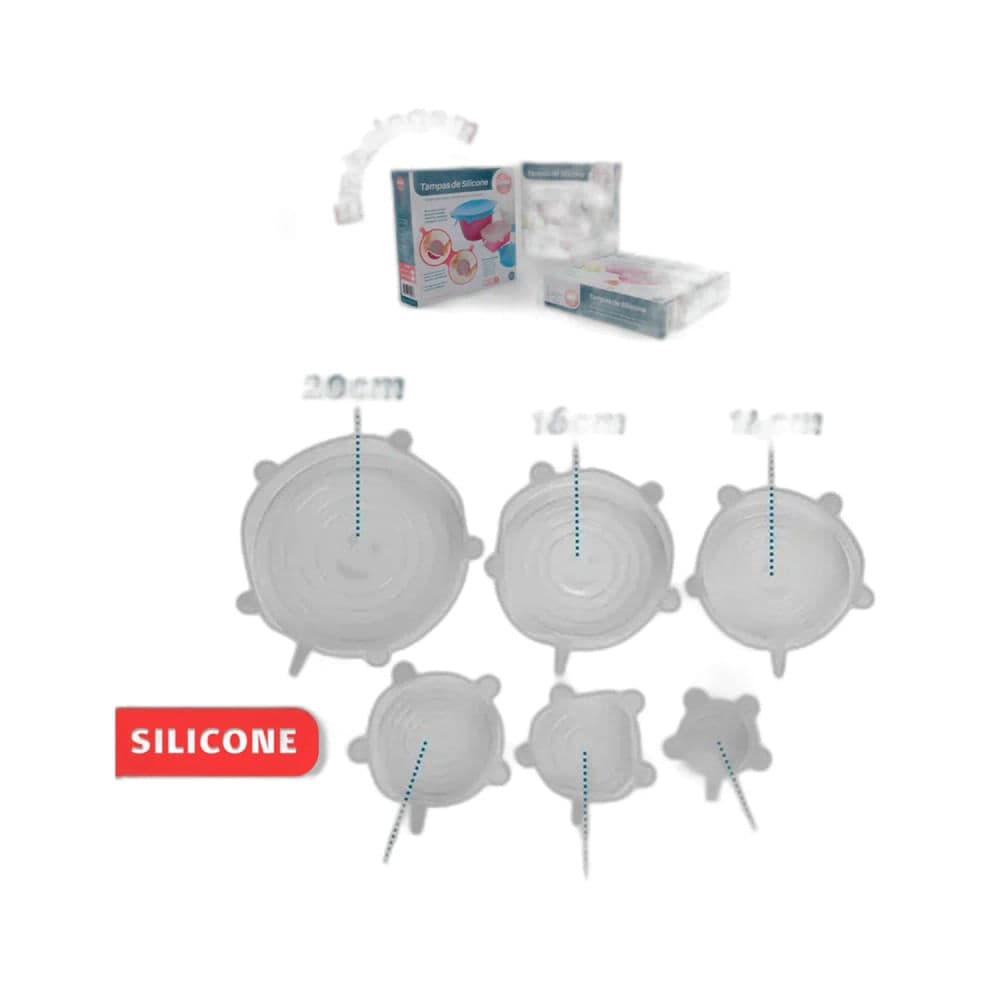 Kit Tampas Silicone 6 Peças - Dolce Home