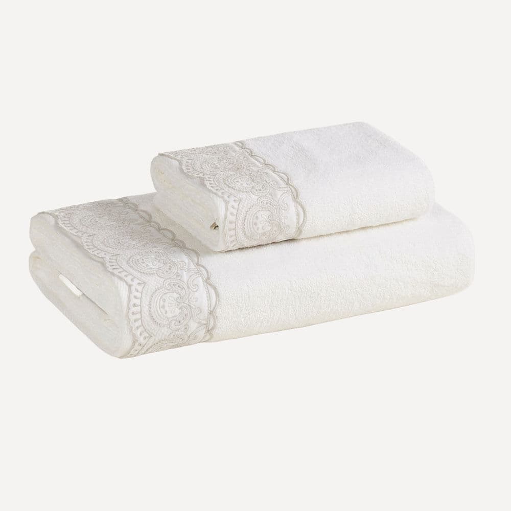 Kit Toalha Banhão e Rosto 100% Algodão Alice Branco