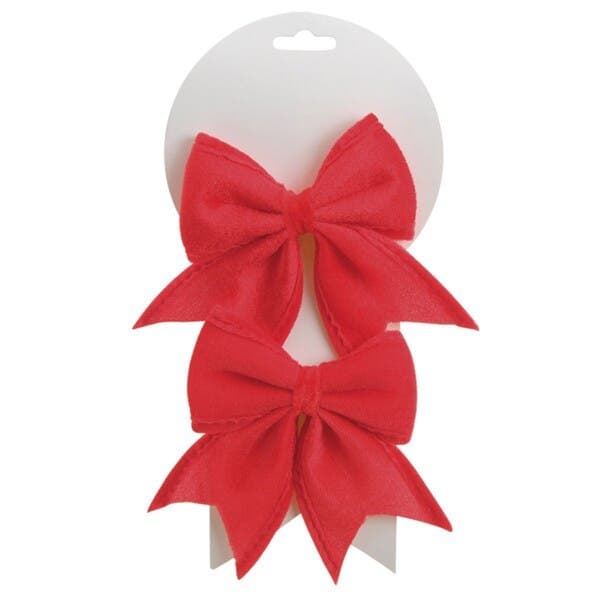 Laço Decorativo Liso Vermelho com 2 Peças 14x17x2cm Cromus
